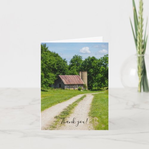 Pathway Through A Farm Thank You Card