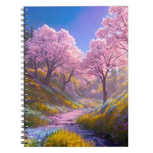 Pathway Through the Cherry Blossom Hills Notebook