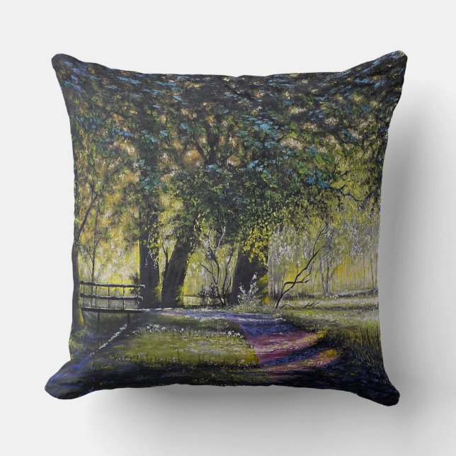 Pathway Through The Country" Throw Pillow (Front)
