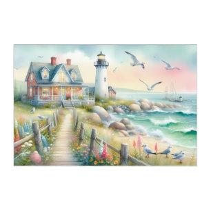 Pathway to the Lighthouse Coastal Cottage Acrylic Print