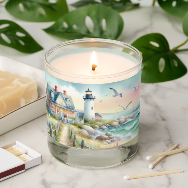 Pathway to the Lighthouse Coastal Cottage Scented Candle (Lit)