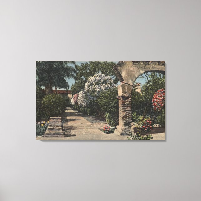 Pathways of the Patio Mission Garden Canvas Print (Front)