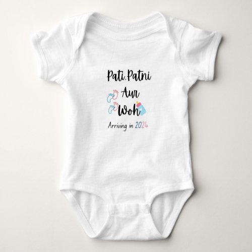 Pati Patni aur Woh _ Desi Pregnancy Announcement Baby Bodysuit