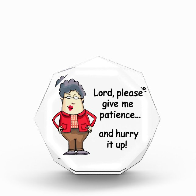 Patience Acrylic Award (Front)