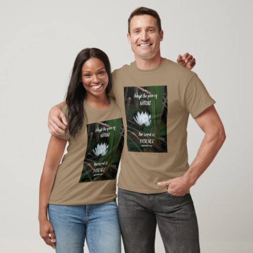 Patience Emerson Inspirational Quote Lotus  T_Shirt