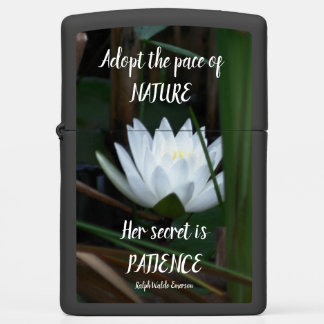 Patience Emerson Inspirational Quote Lotus Zippo Lighter