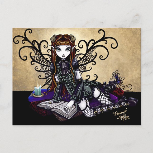 "Patience" Gothic Victorian Fairy Art Postcard (Front)