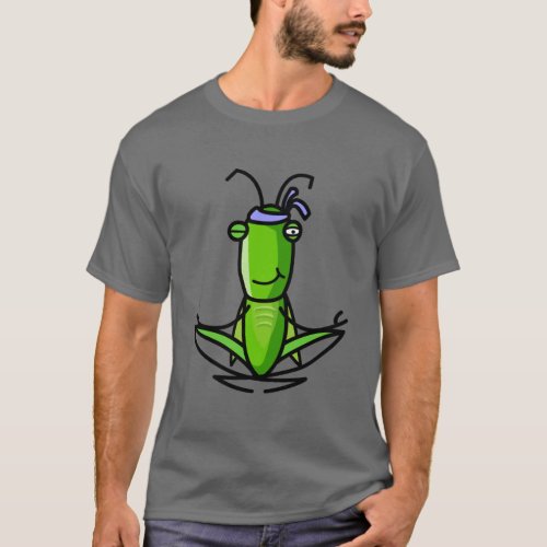 Patience grasshopper Meditating Dark T T_Shirt