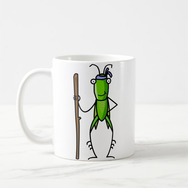 Patience, Grasshopper Mug Standing with Staff (Left)