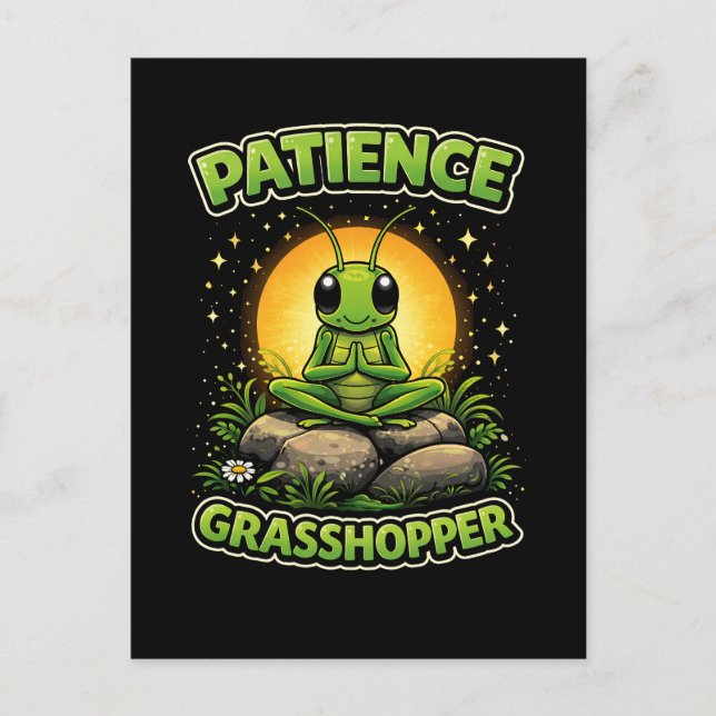 Patience Grasshopper Postcard (Front)