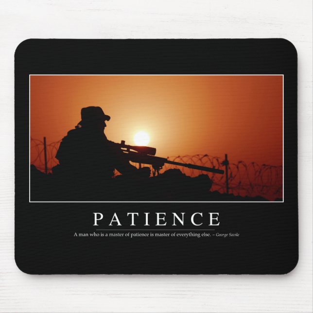 Patience: Inspirational Quote Mouse Pad (Front)