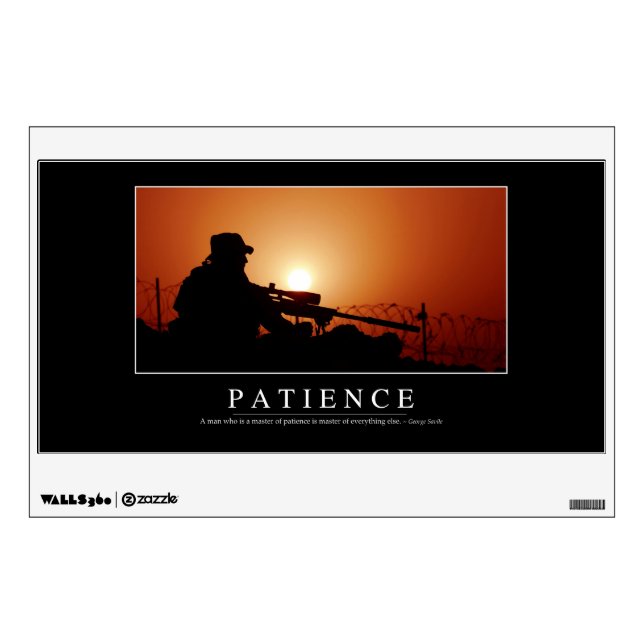 Patience: Inspirational Quote Wall Decal (Front)