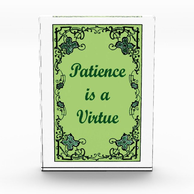 Patience is a virtue award (Front)