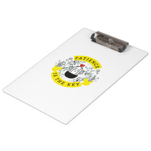 Patience is the Key Multiside Design on a White Clipboard