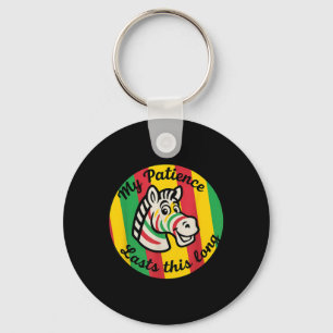 Patience Lasts This Long Vibrant Retro Zebra Keychain