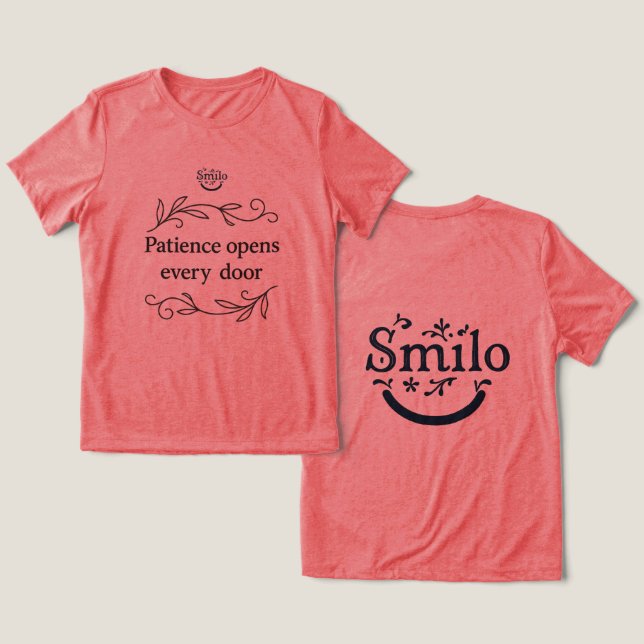Patience Opens Every Door-Women's T-shirt Tri-Blend Shirt (Design Front & Back)
