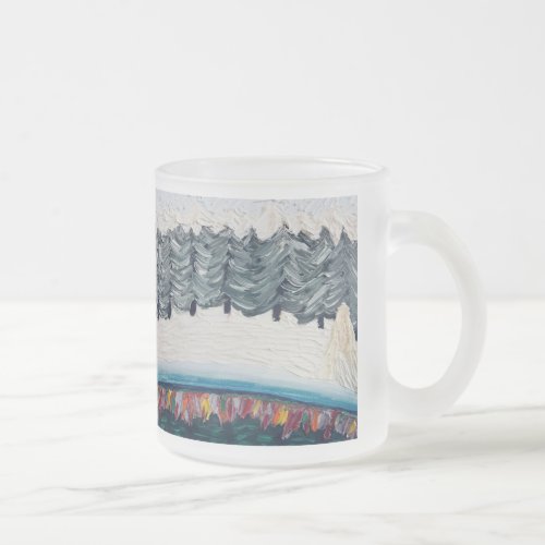 Patience Poem Painted Art 7 Virtues Frosted Glass Coffee Mug