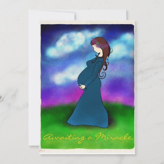 "Patience" Pregnancy Announcement Card (Front)