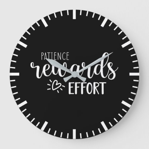 Patience Rewards Effort Hustle Success Gym Large Clock