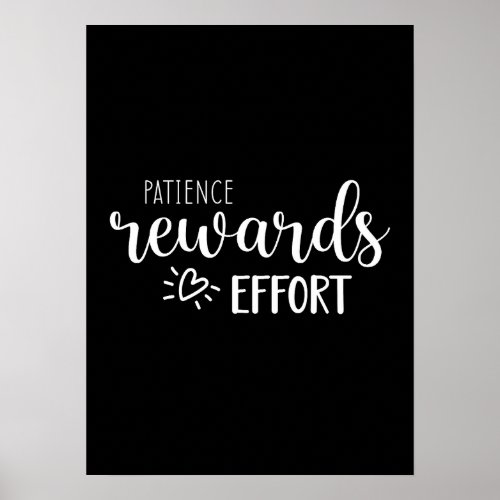 Patience Rewards Effort Hustle Success Gym Poster