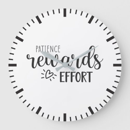 Patience Rewards Effort Success Hustle Motivation Large Clock