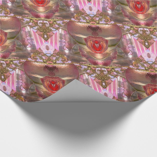 Patience Romantic Pretty Pink Pattern Wrapping Paper (Corner)