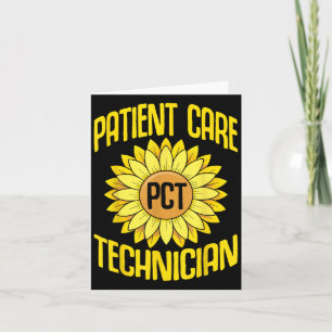 Patient Care Technician Pct Funny Sunflowers Desig Card
