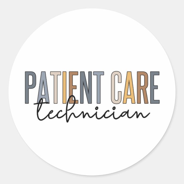 Patient Care Technician PCT Gifts Classic Round Sticker (Front)