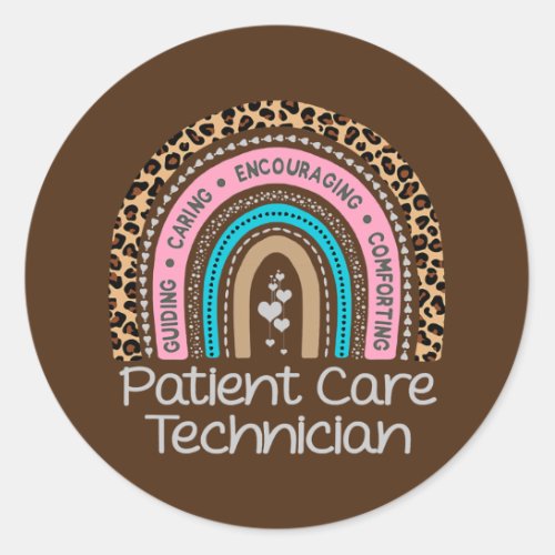 Patient Care Technician Rainbow PCT Tech Nurse Classic Round Sticker