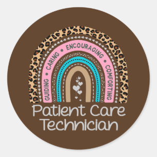 Patient Care Technician Rainbow PCT Tech Nurse Classic Round Sticker