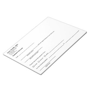Patient Excuse Doctor Office Black White Template Notepad