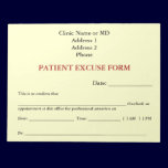 Patient Excuse Form Notepad (White) notepads
