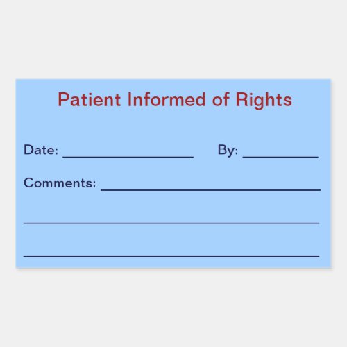 Patient Informed Medical Chart Label Sky