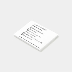 Patient Instructions Lifestyle Changes Checklist Post-it Notes