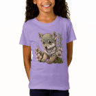 Patient Little Wolf Pup Girls T-Shirt