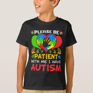 Patient Me Heart Colorful Puzzle I Have Autism Awa T-Shirt