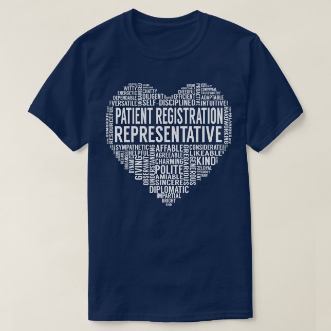 Patient Registration Representative Heart T-Shirt (Design Front)