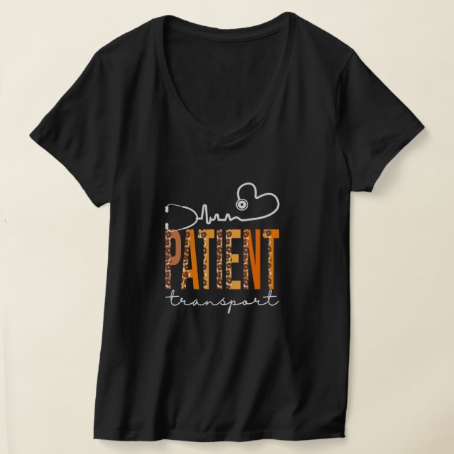 Patient Transport Leopard Heartbeat T-Shirt (Laydown)