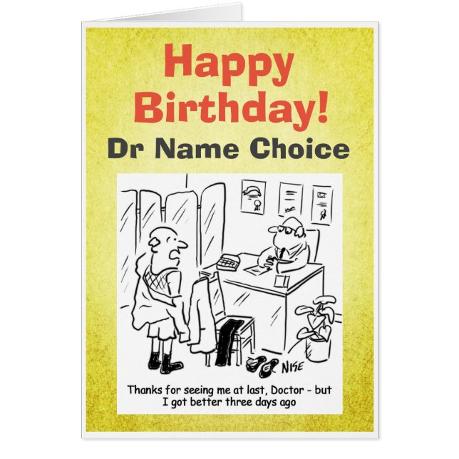 Patient with Doctor. Doctor Birthday Card (Front)