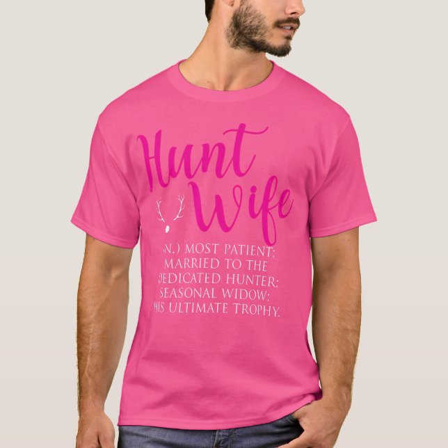 Patiently Married With The Dedicated Hunter Funny T-Shirt (Front)