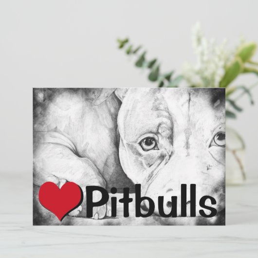 Patiently Waiting (heart pitbulls) (Standing Front)