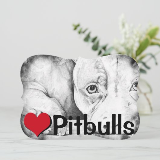 Patiently Waiting (heart pitbulls) (Standing Front)