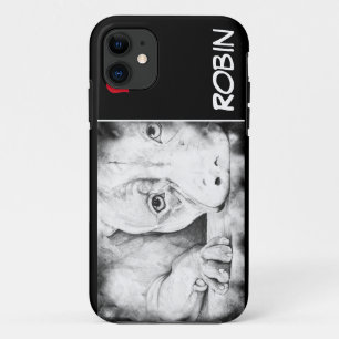 Patiently Waiting with red heart iPhone 11 Case