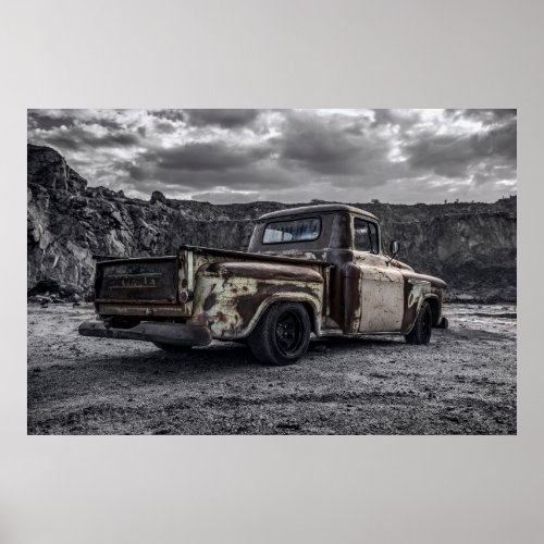 Patina 1956 Chevrolet C10 customized pick_up truck Poster