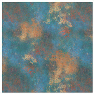 Patina Copper Distressed Turquoise Grunge Fabric