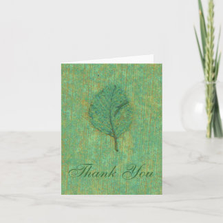 Patina green Leaf Fossil Thank You Card