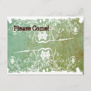 Patina Green Shabby Chic Invitation