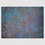 Patina Scroll Work Flowers on Purple Decoupage Tissue Paper