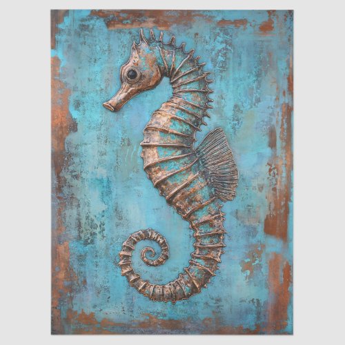 Patina Seahorse Decoupage Tissue Paper