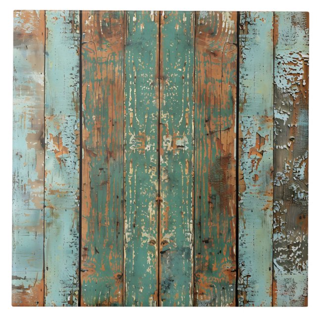 Patina Wood Rustic Distressed Plank  Ceramic Tile (Front)